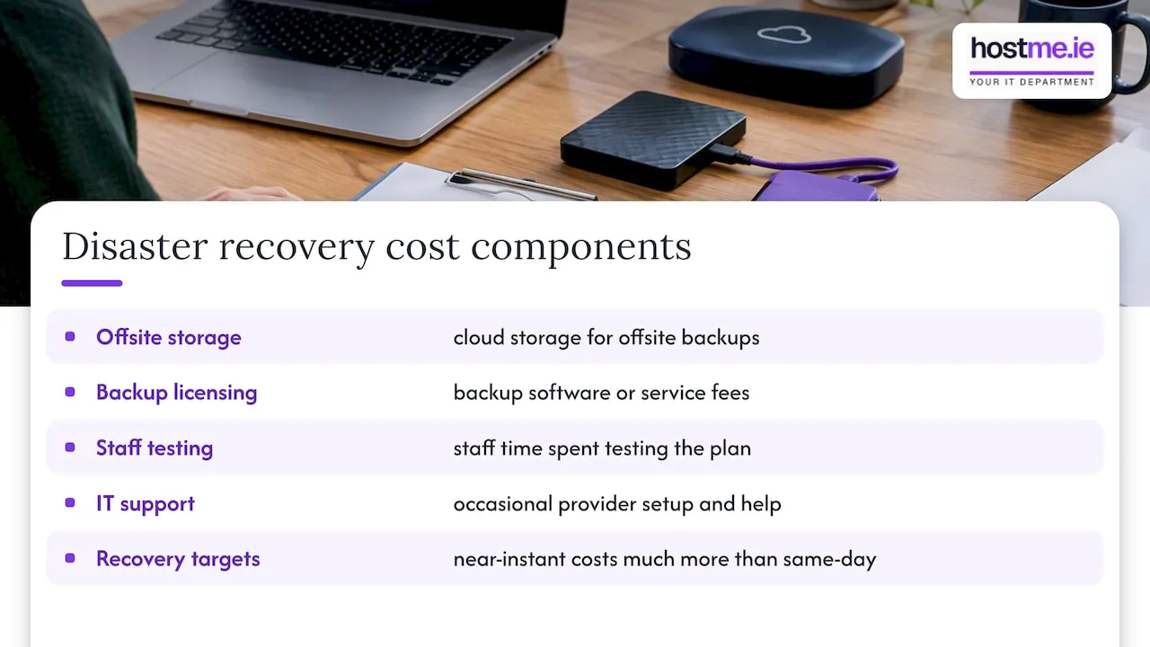 Disaster recovery costs and recovery target tradeoffs